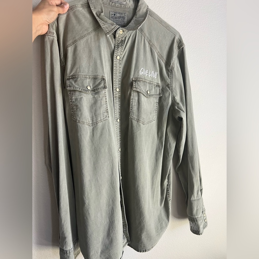 Lucky Brand Classic Fit Shirt in Olive